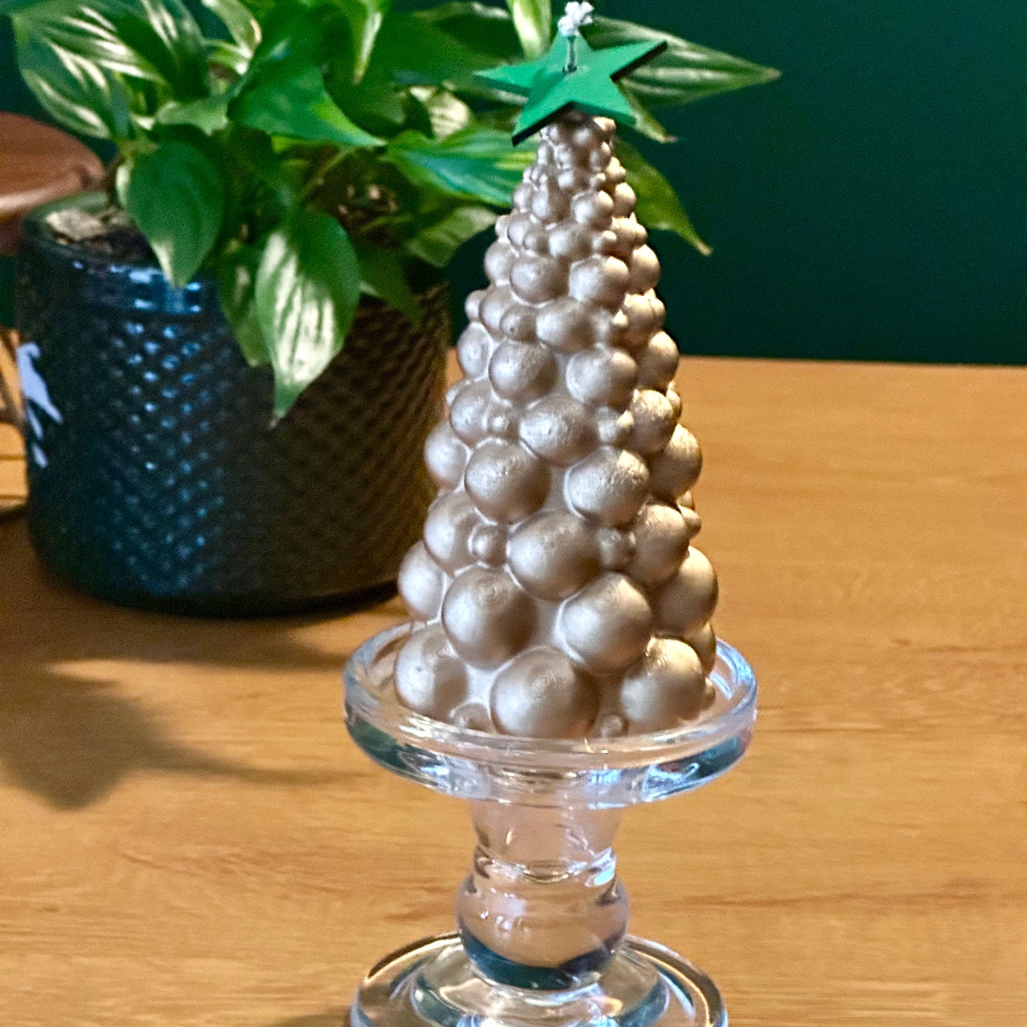 Vela Árvore de Natal dourada