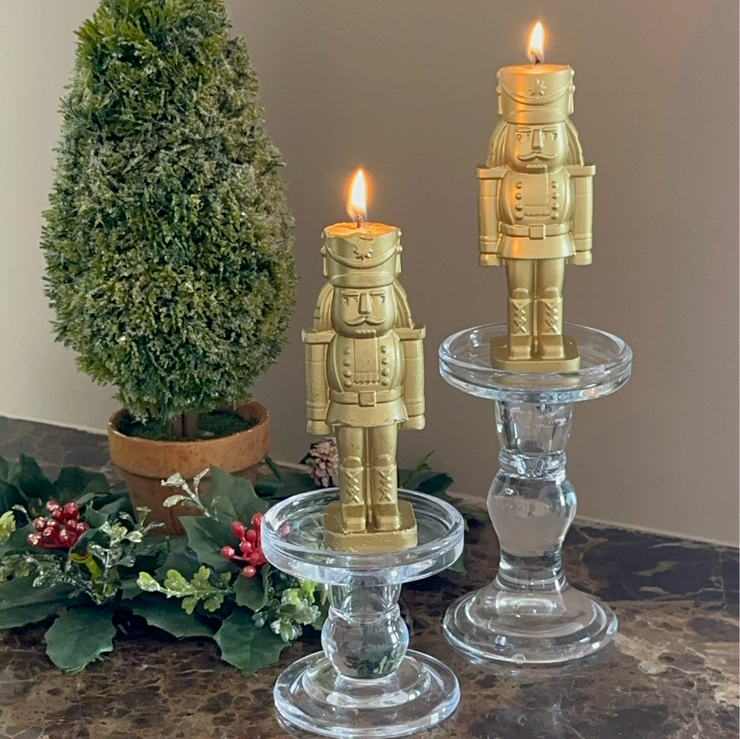 Vela Quebra-nozes Dourado de Natal