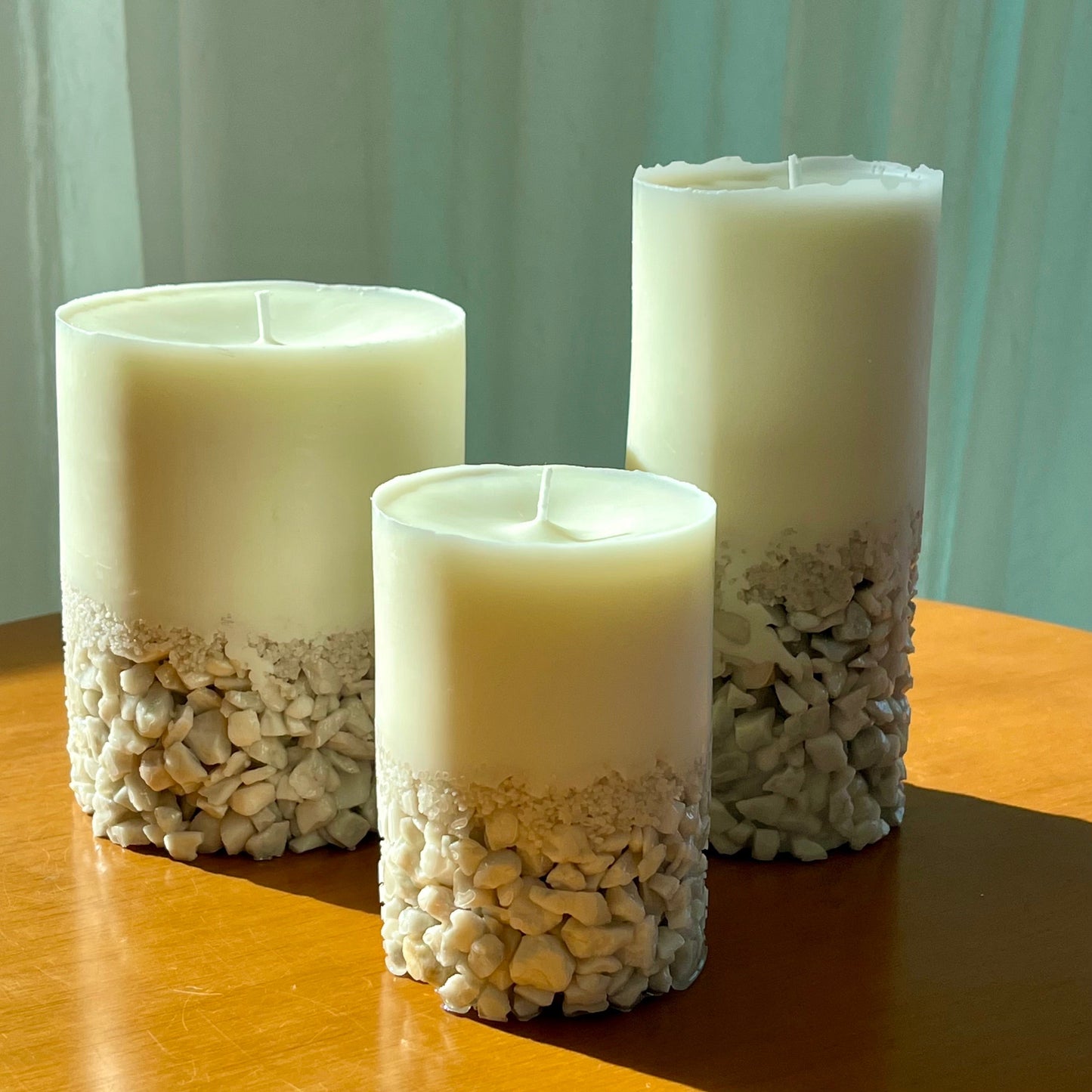 Trio de Velas Pedra Branca